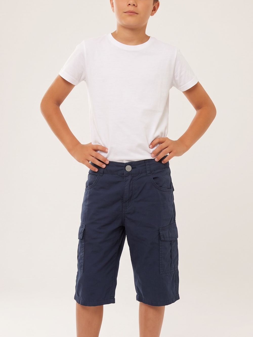 IDEXE Boys Navy Blue 100% Cotton Cargo Shorts Casual Outdoor